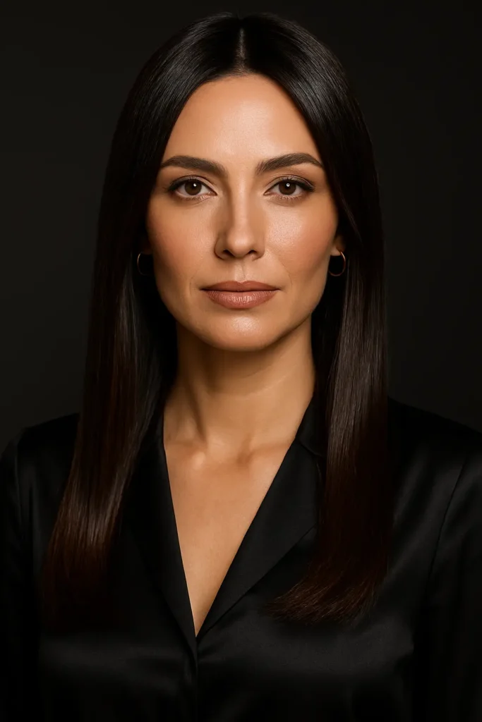 The Sleek Center-Parted Straight Style